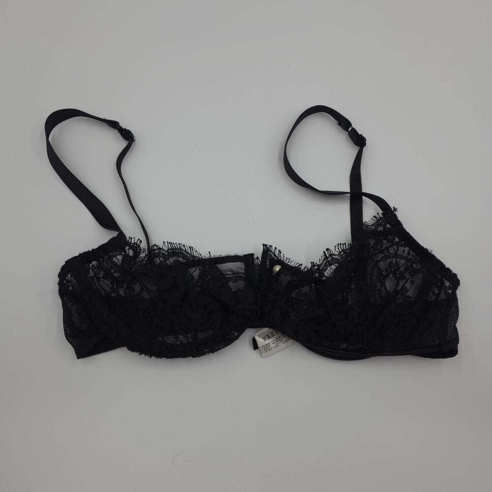 Andres Sarda Black Lace Balconette Bra Size 36C